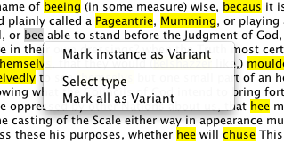 Not variant form popup menu screenshot