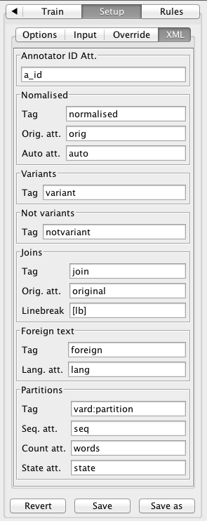 Setup XML sidebar screenshot